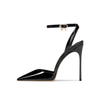YUTIANAI Patent Leather High Heels Women's Black