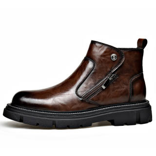 LUOMENG Ankle Boots Men's Black/Brown