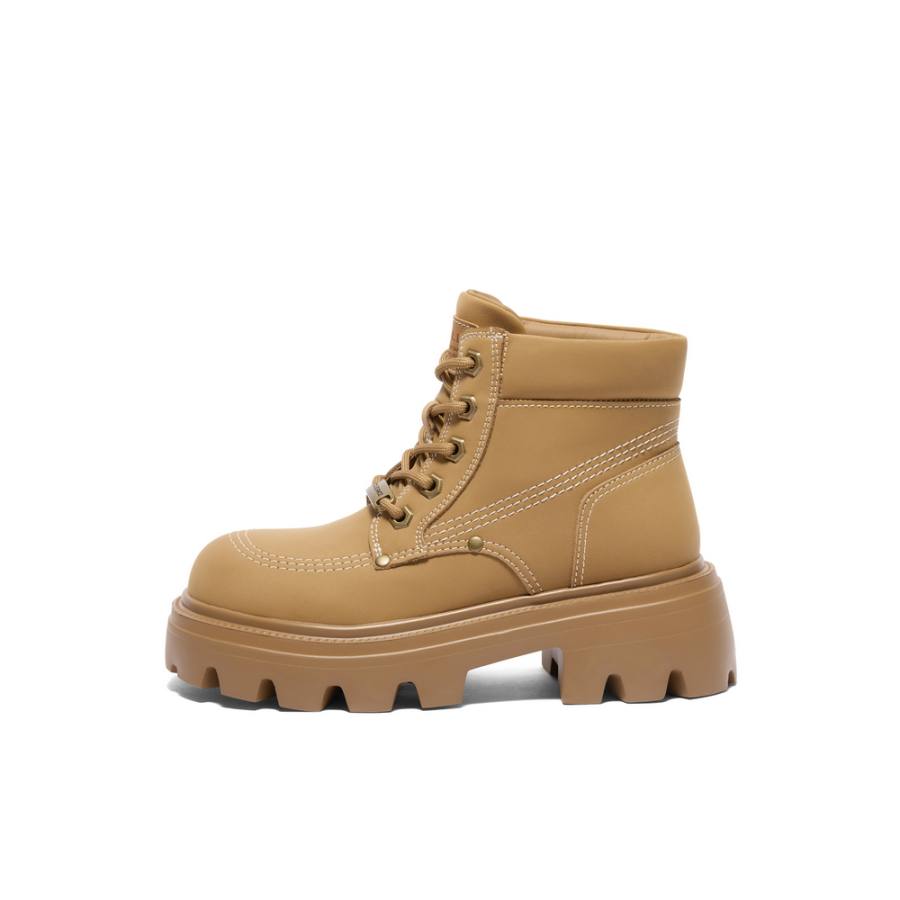 BELLE 10.5cm Combat Boots 6CM Women's Brown, Khaki, Gray