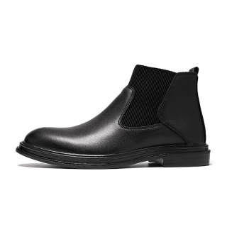 ZONEJOY Synthetic Leather Short Chelsea Boots Men's Black