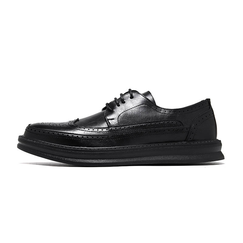 KAQIAODI Dress Shoes Men's Low Top Black/Light Brown/White/Gray/Glossy Leather
