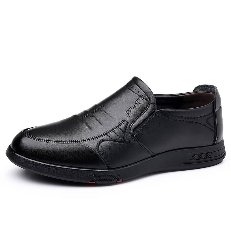 YILICHUANZHANG Cow Split Leather Casual Shoes Men's Black