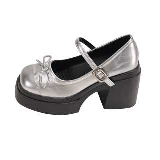 YOUAISHA Microfiber Leather Chunky Heel Mary Jane Shoes Women's