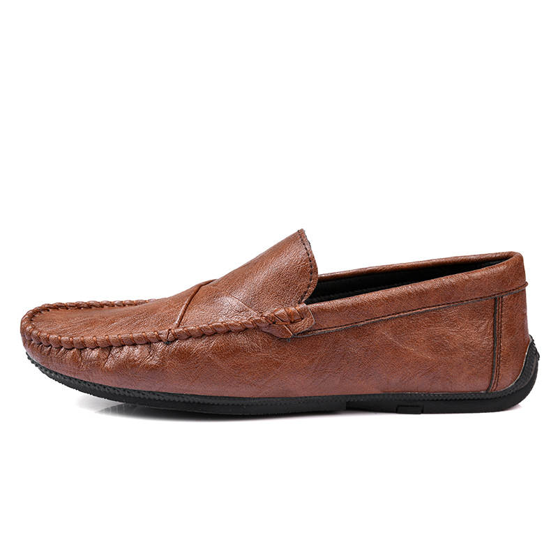 YINGLUNQISHI Microfiber Leather Casual Shoes Men's Brown