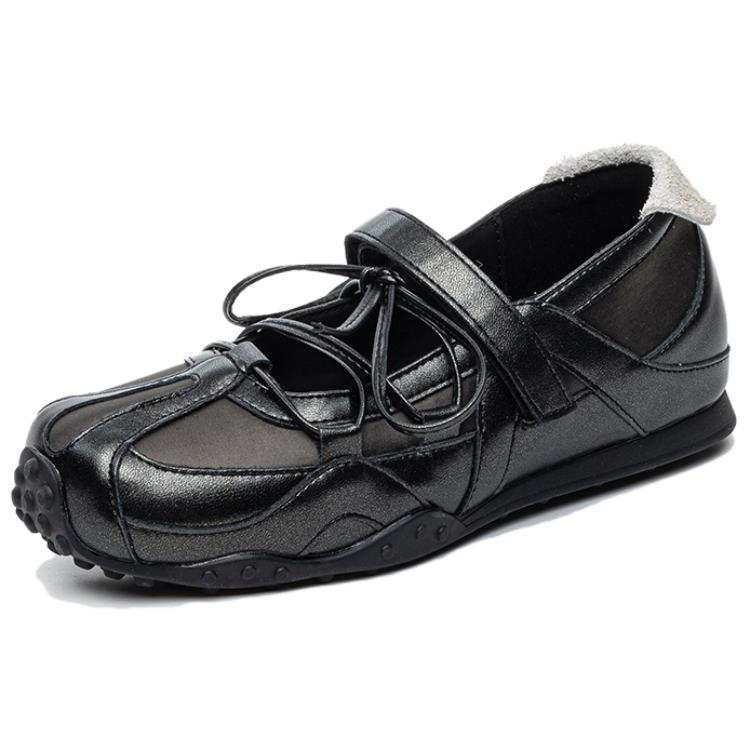 BENZI Mary Jane Shoes Women's Black/Gray Silver Blue/Beige Purple Pink/Punk Silver