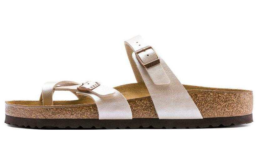 Birkenstock Slide Slippers Women's Pearl White Regular