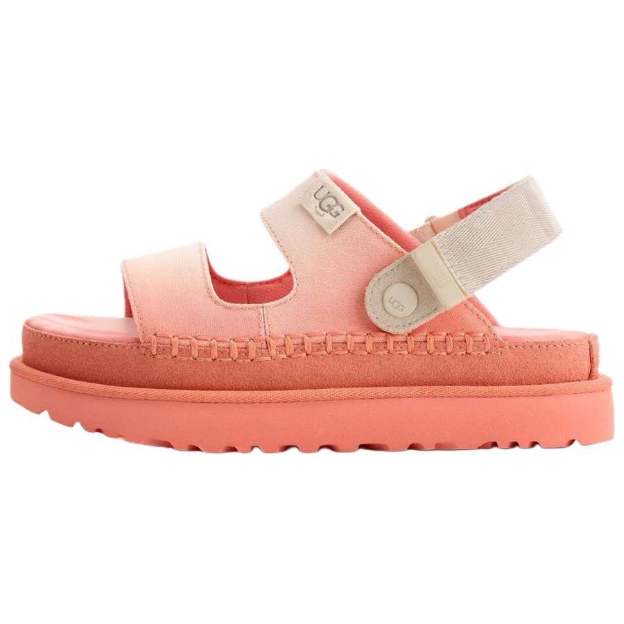 UGG Goldenstar Clog Fabric One Strap Sandals Women's Beige Pink