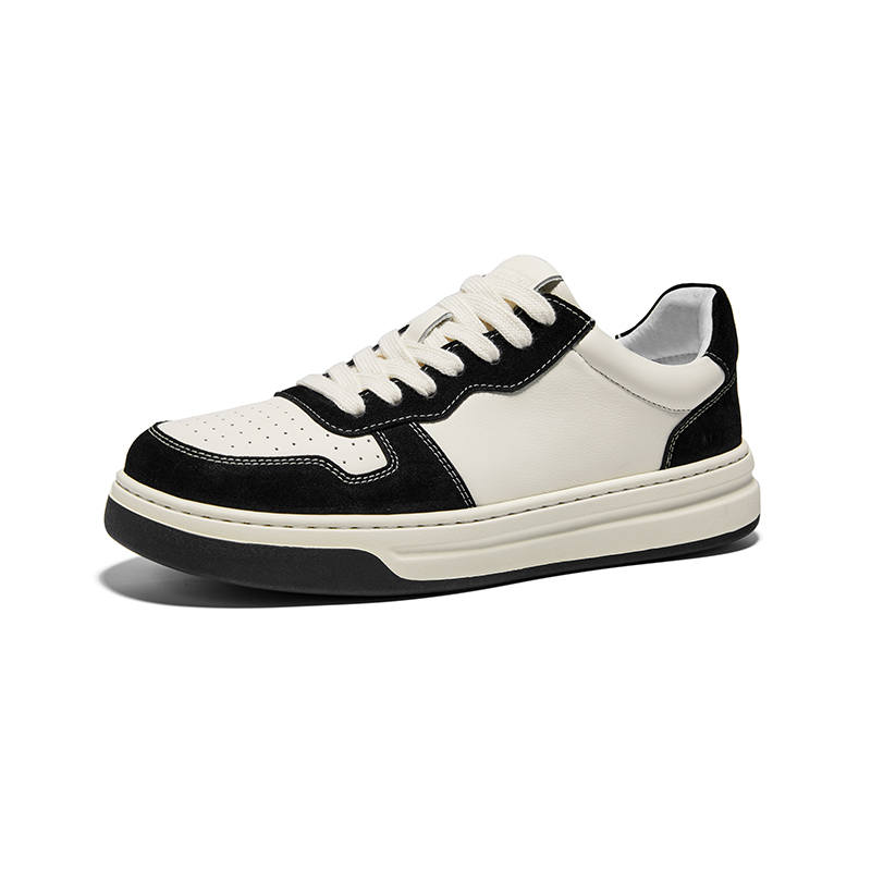 Hautton Jeans Abrasion Resistant Low top Skateboard Shoes Men's White Black