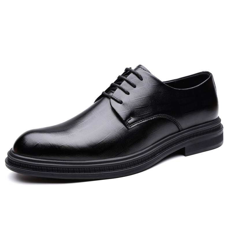CITONGXIANSHENG Cow Split Leather Casual Shoes Men's Black