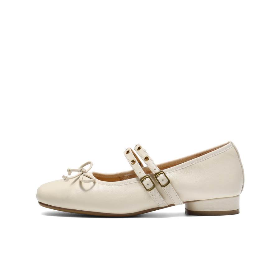 BELLE Sheepskin Flat Mary Jane Shoes Women's