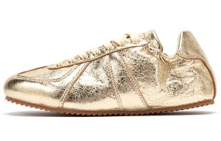 FOOT INDUSTRY Sheepskin Low top Skateboard Shoes Unisex Gold, Runs Small, Consider 1 Size Up