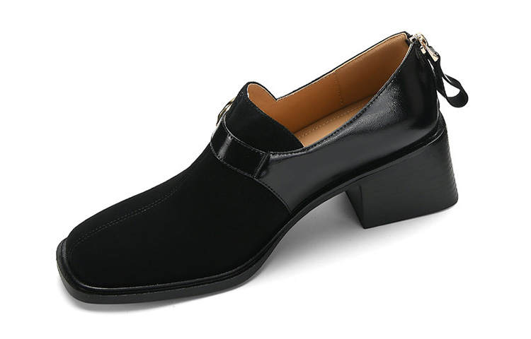 BETSY Sheepskin Chunky Heel High Heels Women's