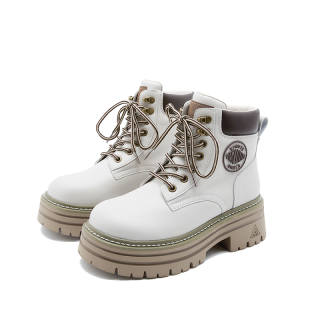 GIGIRYO Top Grain Cow Leather Combat Boots Women's