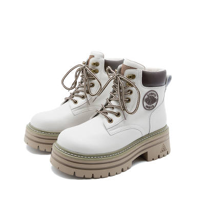 GIGIRYO Top Grain Cow Leather Combat Boots Women's