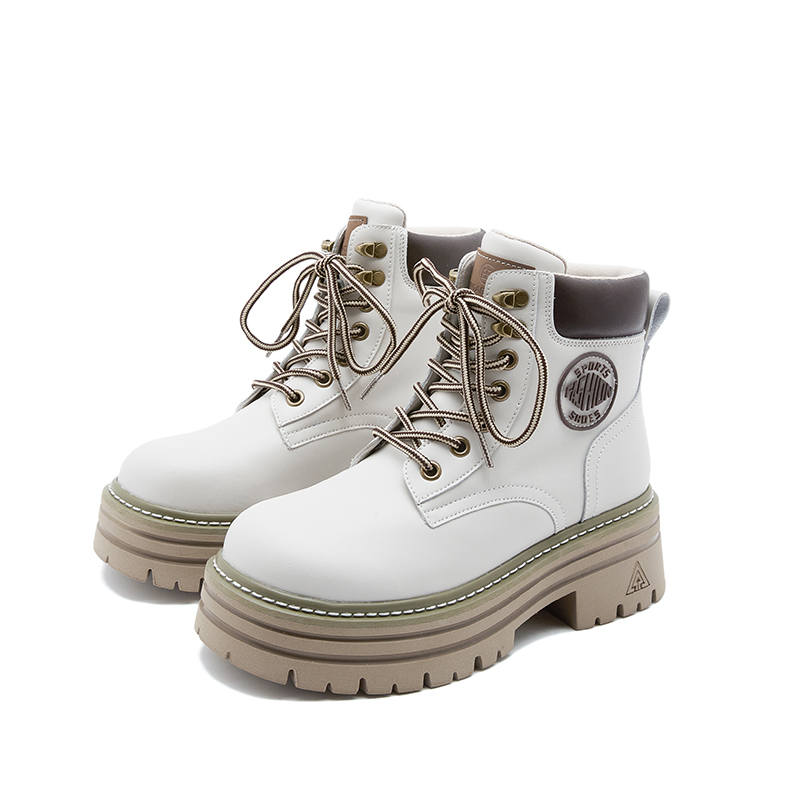 GIGIRYO Top Grain Cow Leather Combat Boots Women's