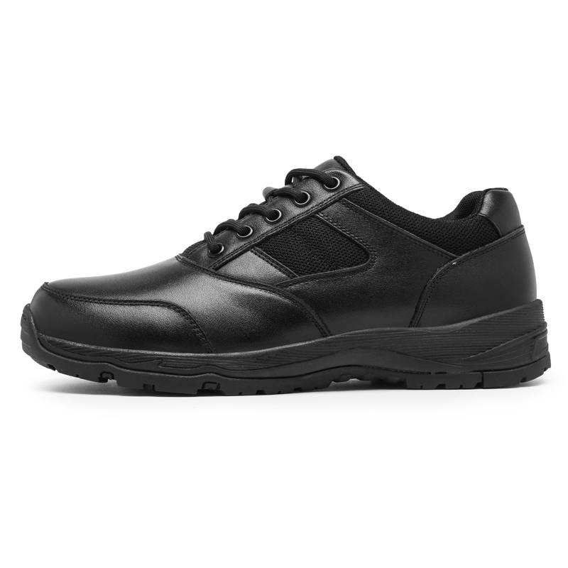 SHUSHUJIA Cow Leather, Textile Cushioning Slip Resistant Cushioning Slip Resistant Low top Casual Shoes Men's Black