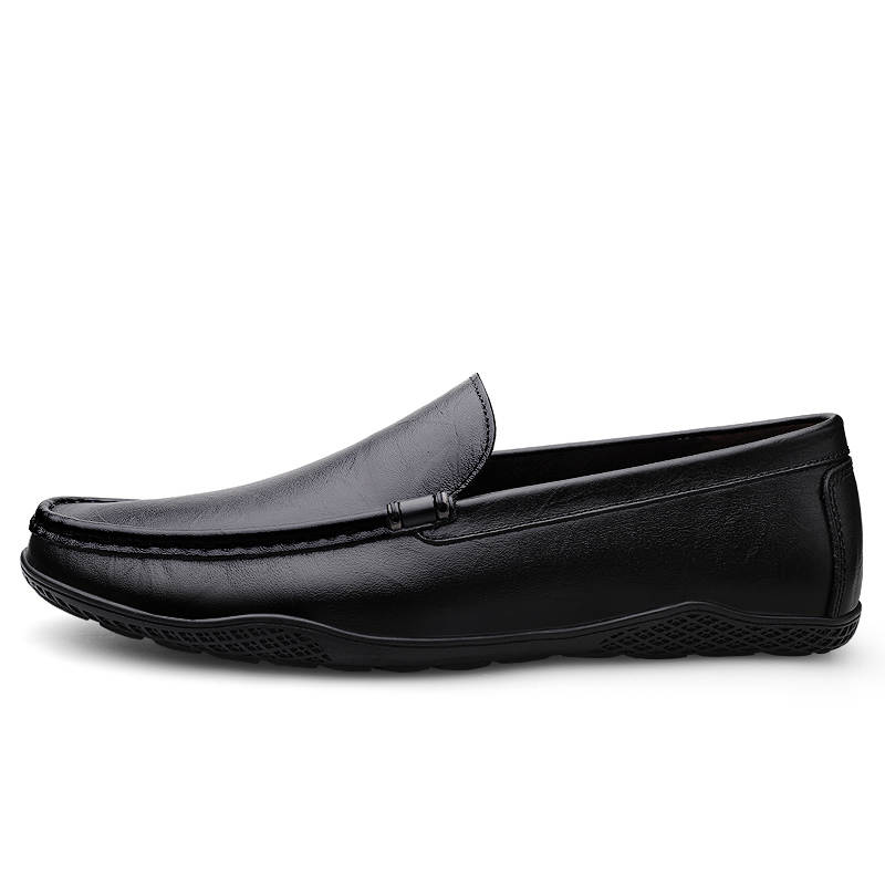 GONGNIUMEILI Gommino Loafers Men's Black/Gray