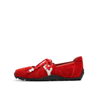 Joypeace Roses And Thorns Cow Suede Flat Mary Jane Shoes Women's