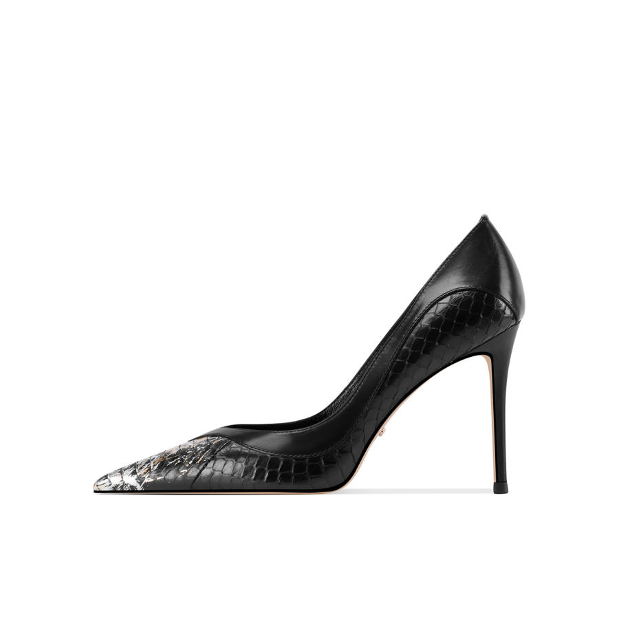 Shesrim Cow Leather Slim Heel High Heels 9cm Women's