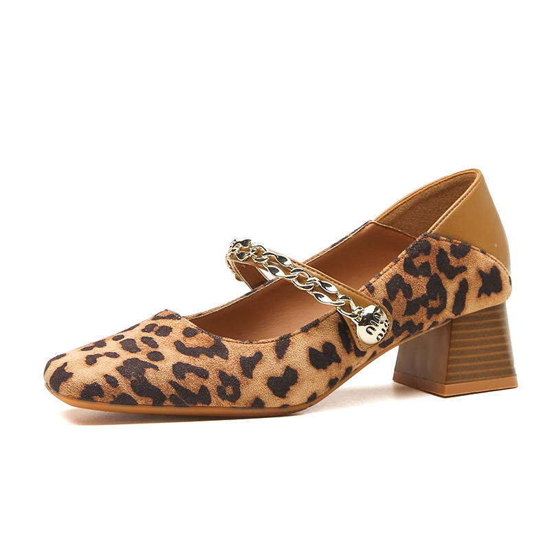 DUNNU Leather Mary Jane Shoes 5CM Women's