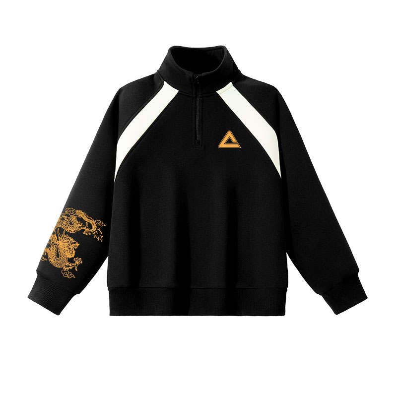 PEAK Sweatshirt 2026 Horse Year New Year Greeting Trendy Versatile Half Zip Fleece Lined Crewneck Base Layer Kids'