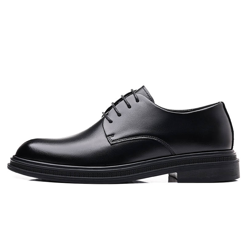Shanpijiang Cow Split Leather Dress Shoes Men's Black