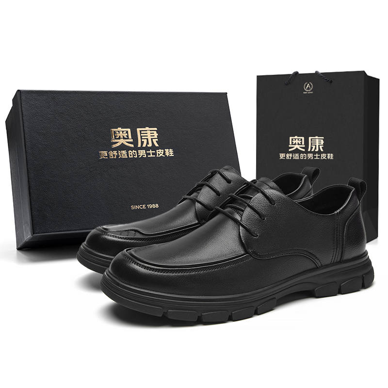 AOKANG Casual Leather Shoes Men's Black