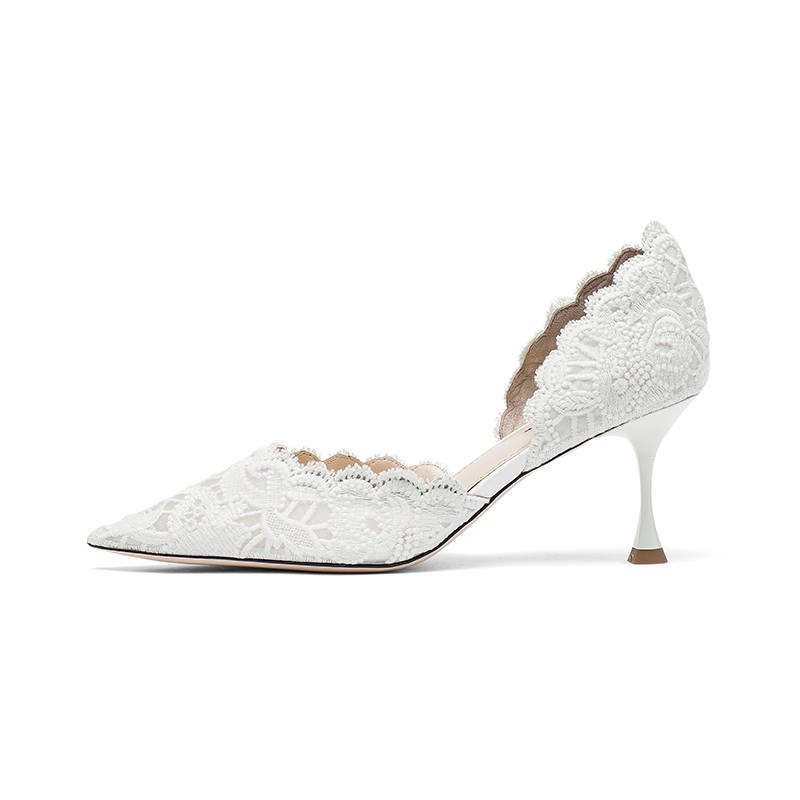 Coup De Foudre Fabric Slim Heel High Heels 7cm Women's