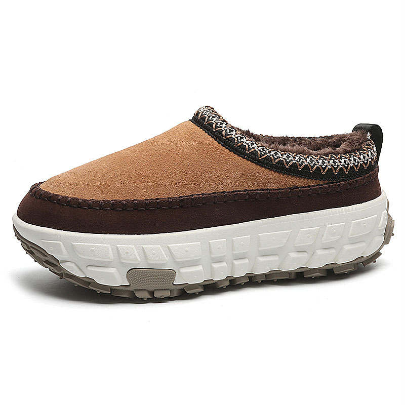 KAQIAODI Fashion Tire Bottom Fleece Lined Versatile Closed Toe Slippers Unisex