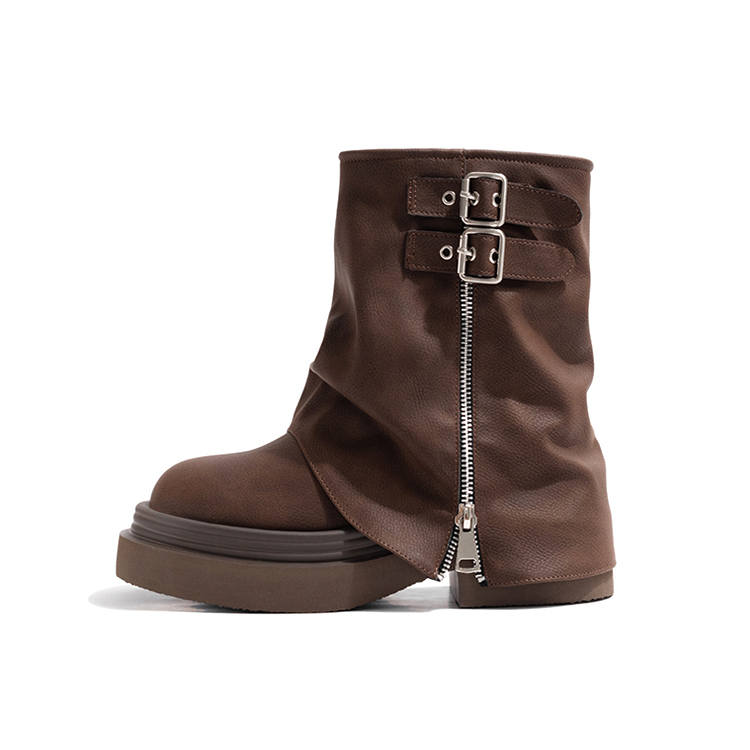 LAOMIAO Cow Leather Ankle Boots 6CM Women's