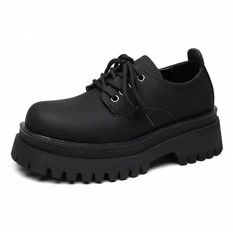 KAQIAODI Microfiber Leather Dress Shoes Unisex Black