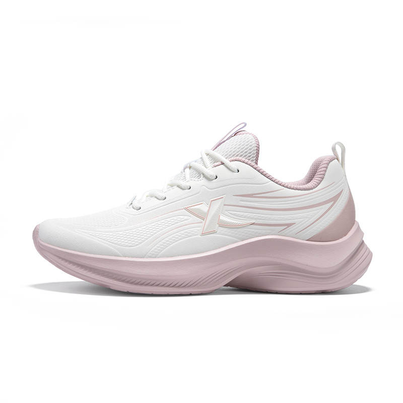 XTEP Synthetic Leather Cushioning, Wear Resistant Low top Casual Shoes Women's Sail White Light Pink