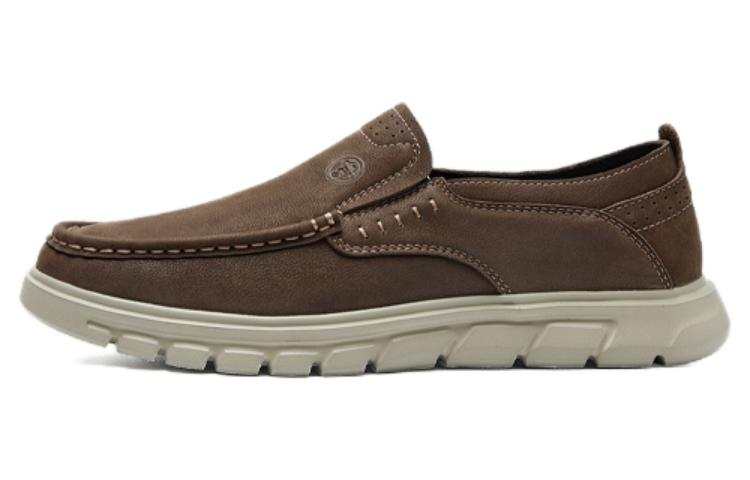 MELLEN Casual Leather Shoes Men's Low Top Brown/Blue/Light Brown