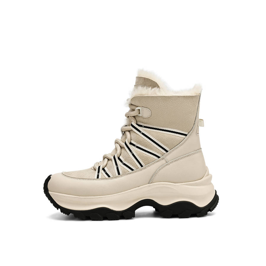 Rosa Bianca Top Grain Cow Leather Thermal Slip Resistant Thermal Slip Resistant Short Snow Boots Women's