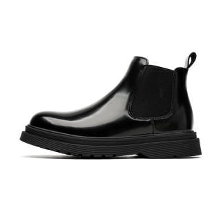 SHUILIXING Microfiber Leather Short Chelsea Boots Men's Black