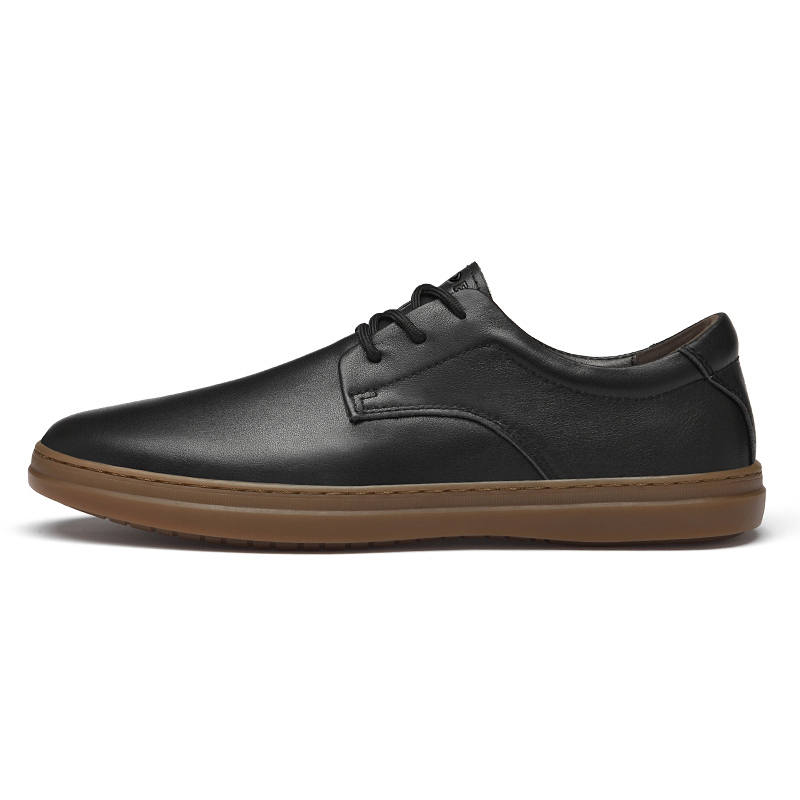 XIMO BULL Casual Leather Shoes Men's Low Top Black/White