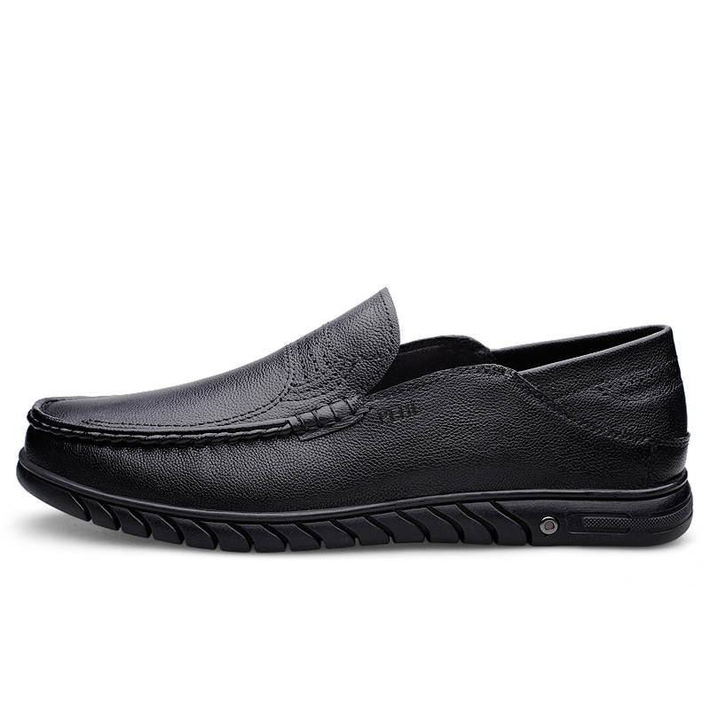 PEHL Casual Leather Shoes Men's Low Top Black/White