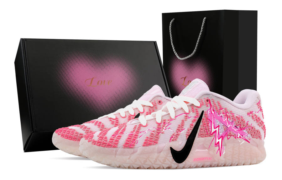 Nike Nike Ja Morant 3 Lightning Rainbow, Heart Box Rebound Grip Low top Basketball Shoes Men's Pink
