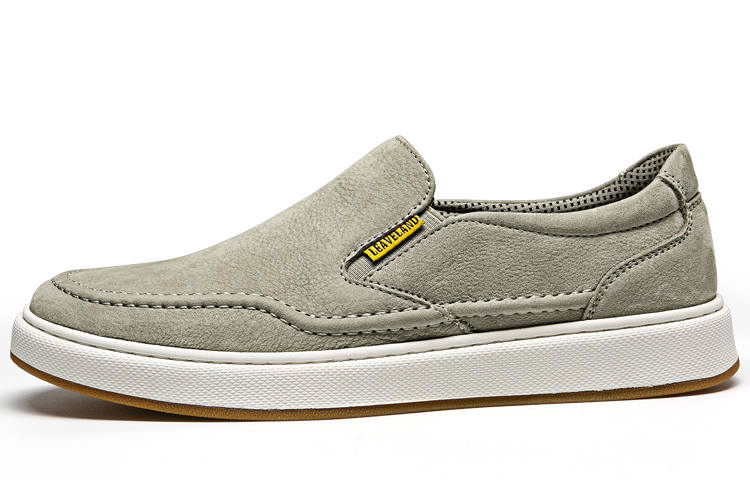 LEAVELAND Top Grain Cow Leather Casual Shoes Men's Gray