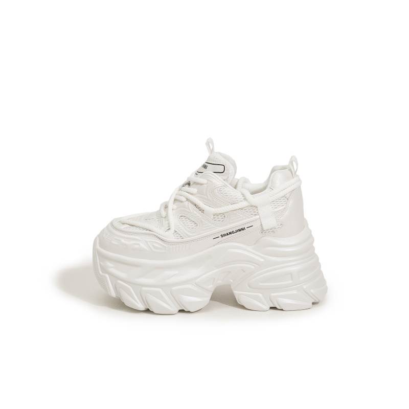 MILANLIANGE Cushioning Abrasion Resistant Balance Impact Resistant Height Increasing Low top Chunky Sneakers Women's