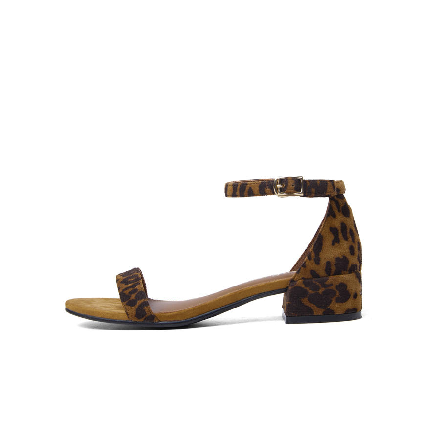 PT'SON PT'SON Fabric One Strap Sandals Women's Leopard Print