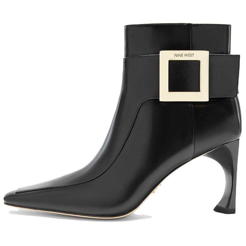 NINE WEST NINE WEST Cow Leather Ankle Boots 8cm Women's