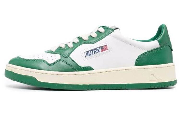 AUTRY Medalist Leather Low White Green Women's