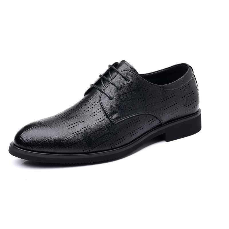 Mulinsen Cow Split Leather Dress Shoes Men's Black