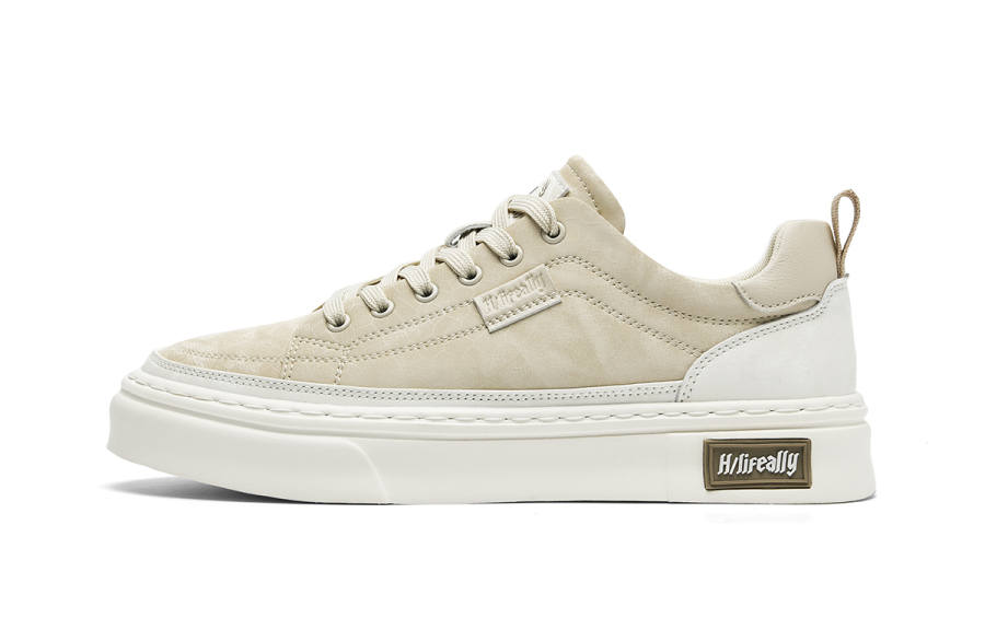 HLA Skateboard Shoes Men's Low Top Apricot/Army Green