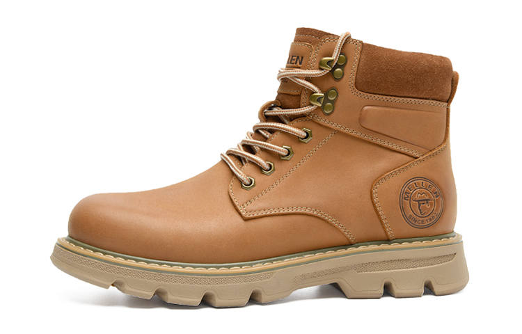 MELLEN MELLEN Top Grain Cow Leather Short Combat Boots Men's
