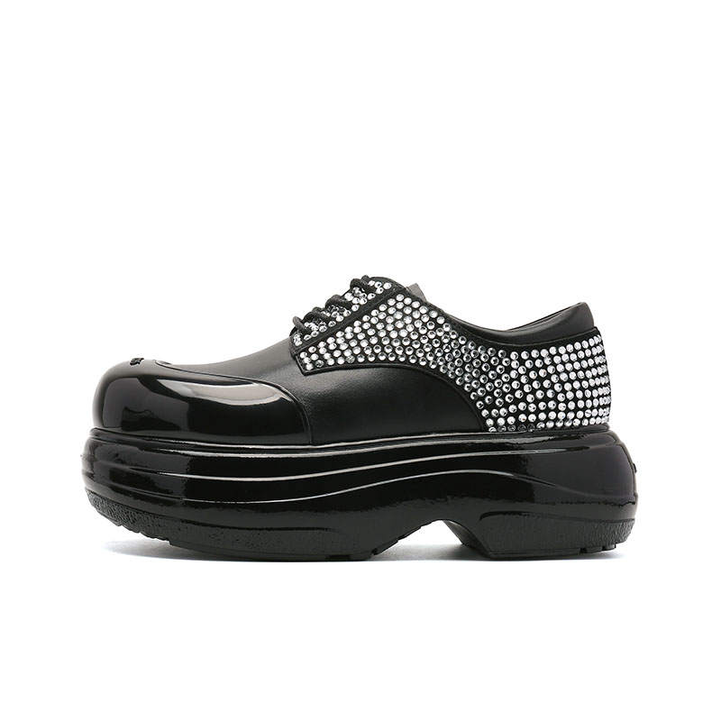 BLOCCO5 Spring Summer BLOOM Cream Puff Shoes Loafers Women's Black