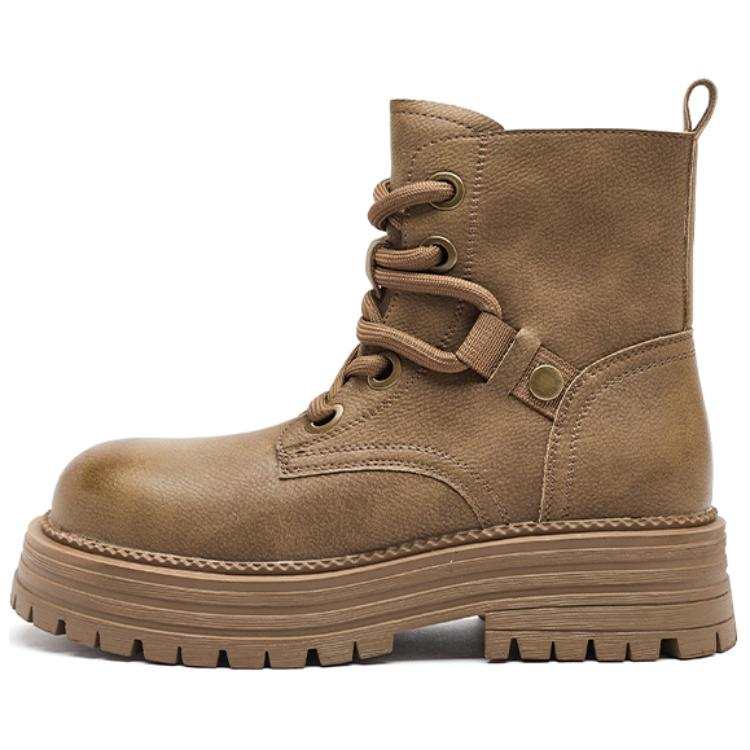AGSDON AGSDON Short Combat Boots Women's Brown