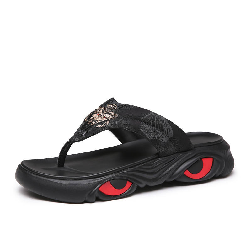 Devanro Devanro Totem Abrasion Resistant Abrasion Resistant Flip Flops Men's Black