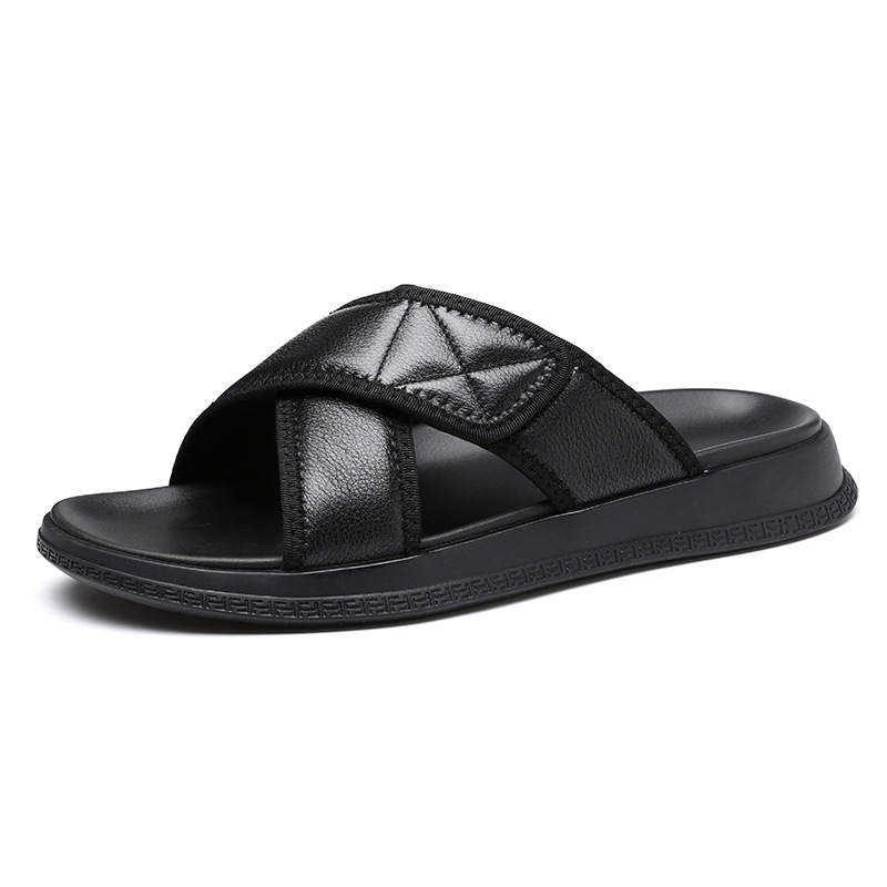 Devanro Devanro Slip Resistant Abrasion Resistant Slip Resistant Abrasion Resistant Slide Slippers Men's Black